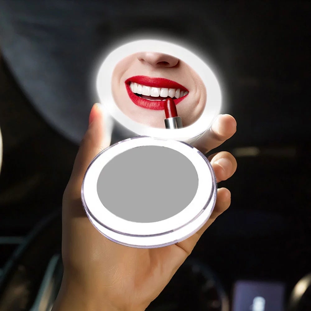 Rechargeable LED Handheld Makeup Mirror