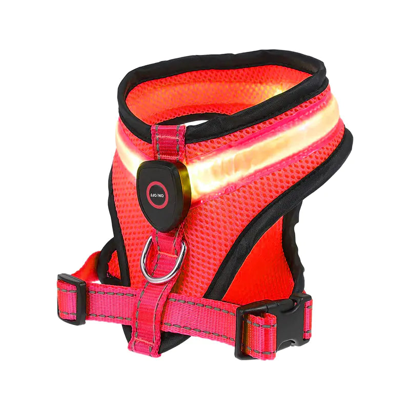 Rechargeable Mesh LED Dog Harness for Pet Supplies