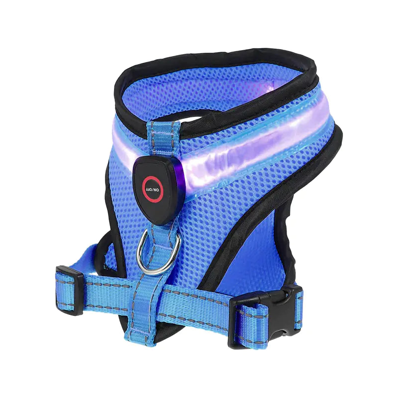 Rechargeable Mesh LED Dog Harness for Pet Supplies