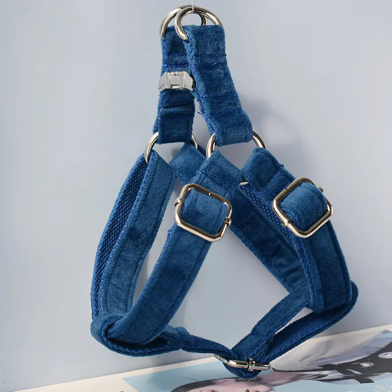 Flannel Dog Harness with Gold Buckle Pet Supplies