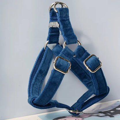 Flannel Dog Harness with Gold Buckle Pet Supplies